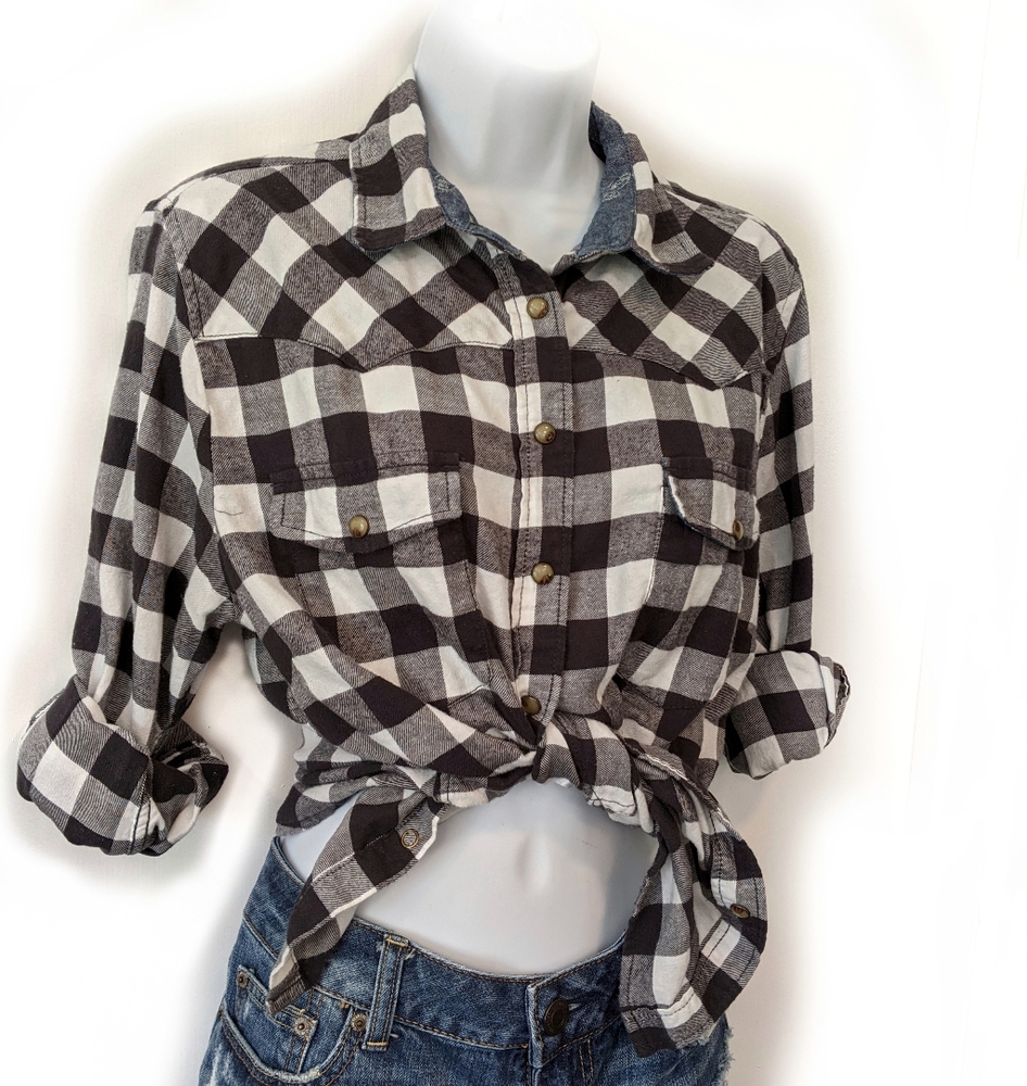 Jachs Girlfriend Flannel Grey and White
